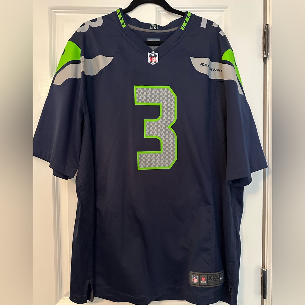 Seattle Seahawks Navy and Green Jersey Russel Wilson